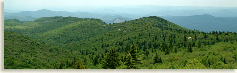 Blue Ridge Parkway traversing the mountain tops