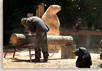 Man CArving Bears in the Smokies