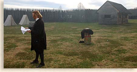 Pastor John preaching the Birth of Christ at Fort Loudoun